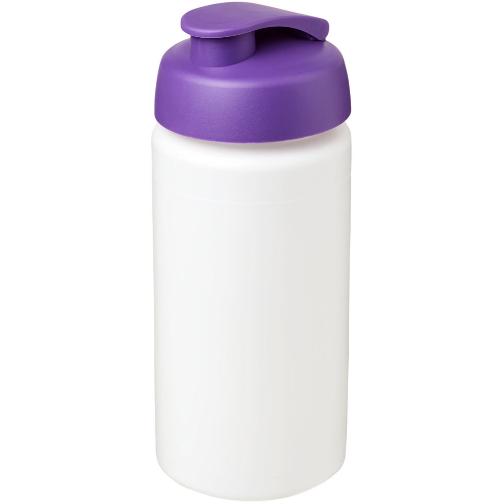 Baseline® Plus grip 500 ml flip lid sport bottle - White, Purple