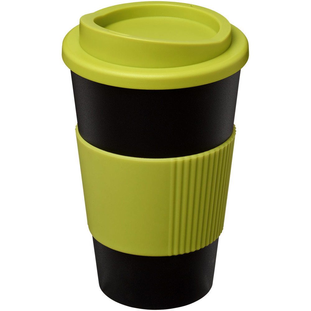 Americano® 350 ml insulated tumbler with grip - Black, Lime