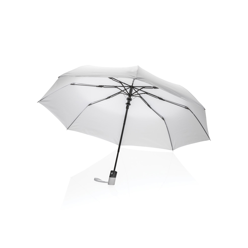 21" Impact AWARE™ RPET 190T mini auto open umbrella - white (± PMS White)