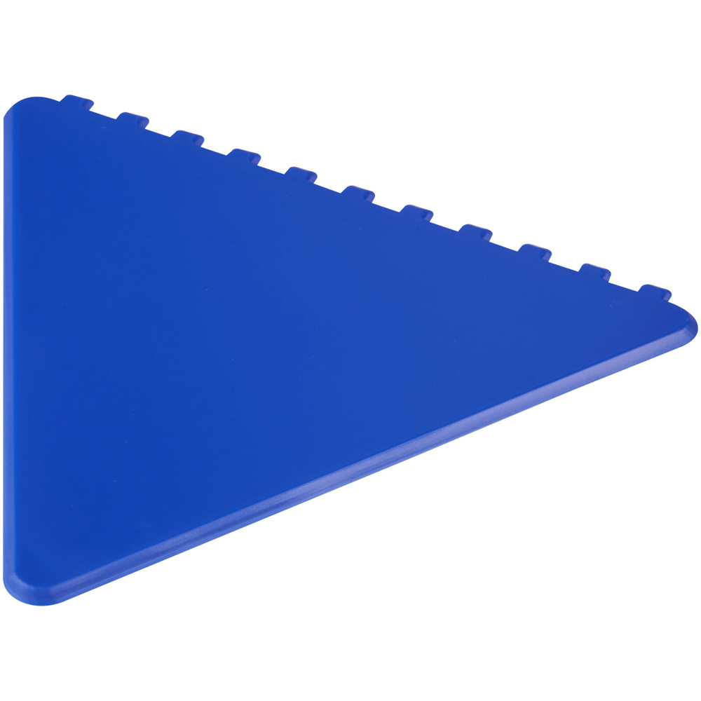 Frosty triangular recycled plastic ice scraper - Royal blue