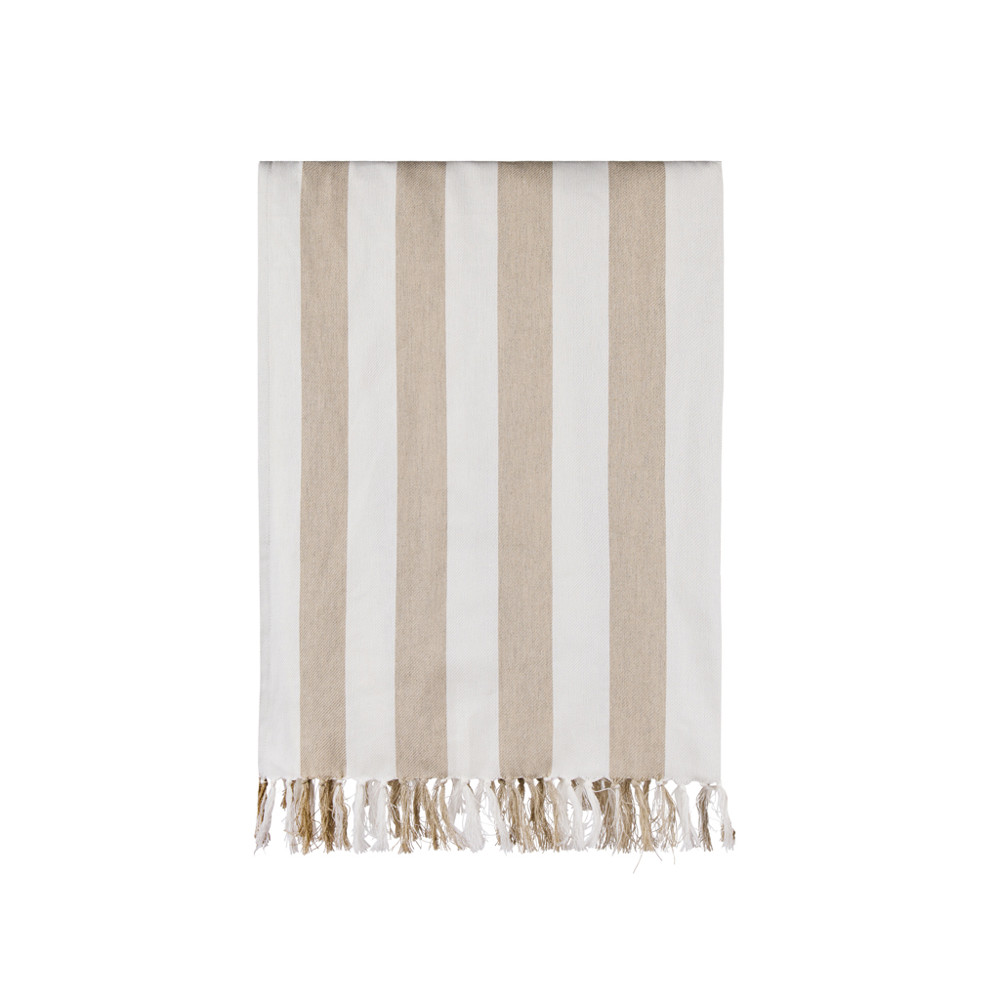 VINGA Ornos GRS hammam towel - beige, white (± PMS 13-0401 TPG/ ± PMS White)