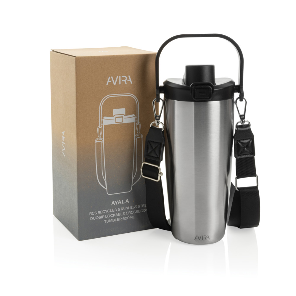 Avira Ayala RCS re-steel duosip lockable crossbody tumbler