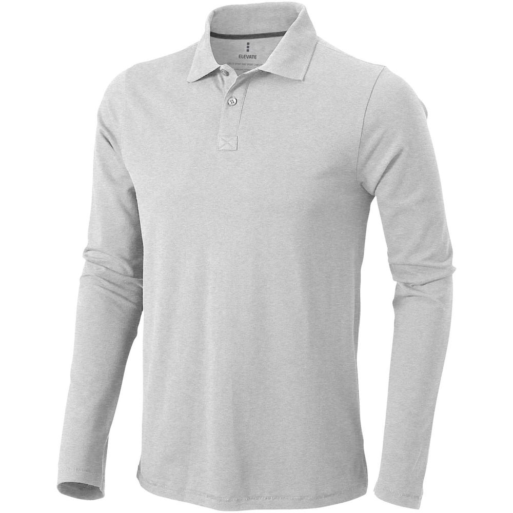 Calgary 180 g/m2 long sleeve men's polo - Grey melange