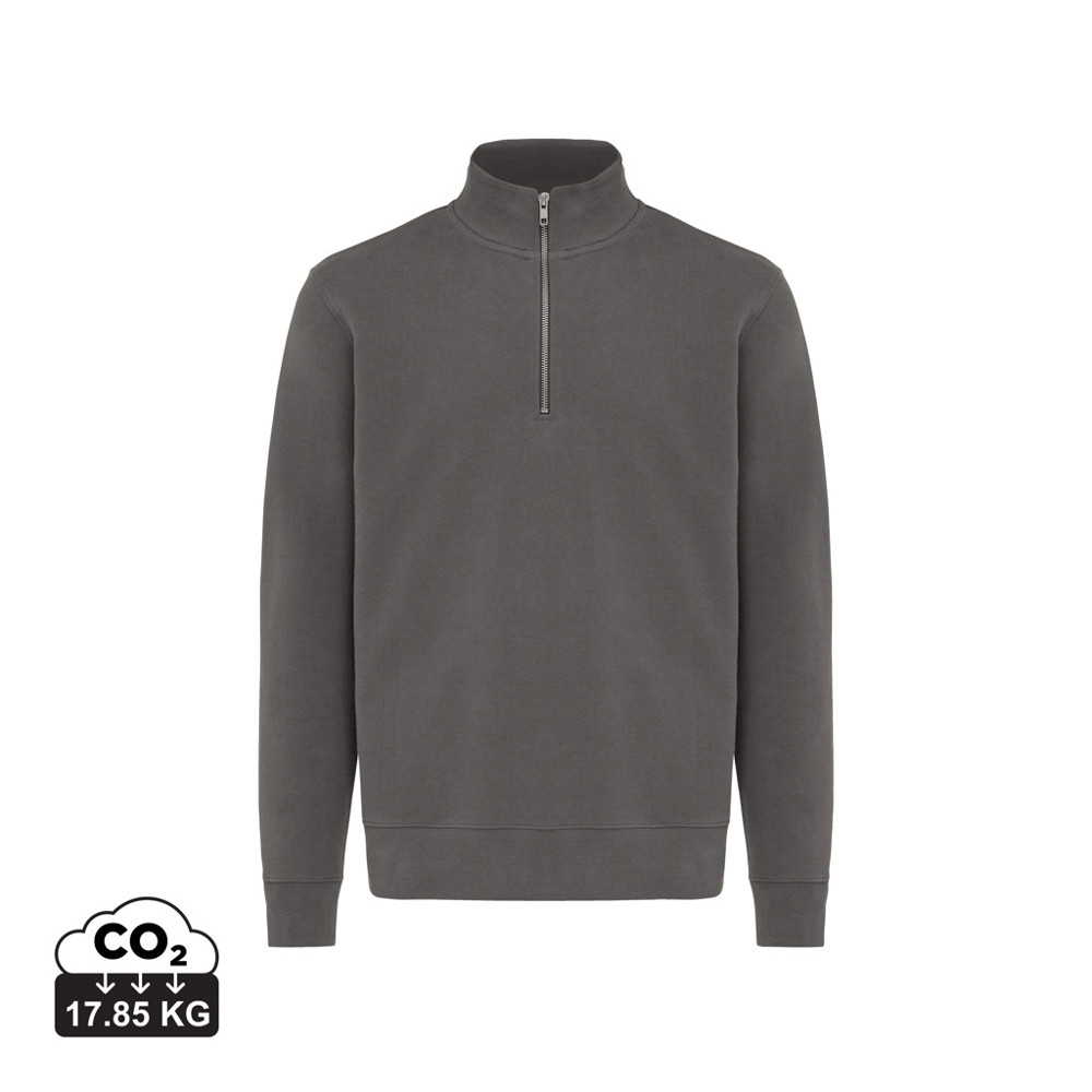 IQONIQ Elgon recycled cotton quarter zip sweater
