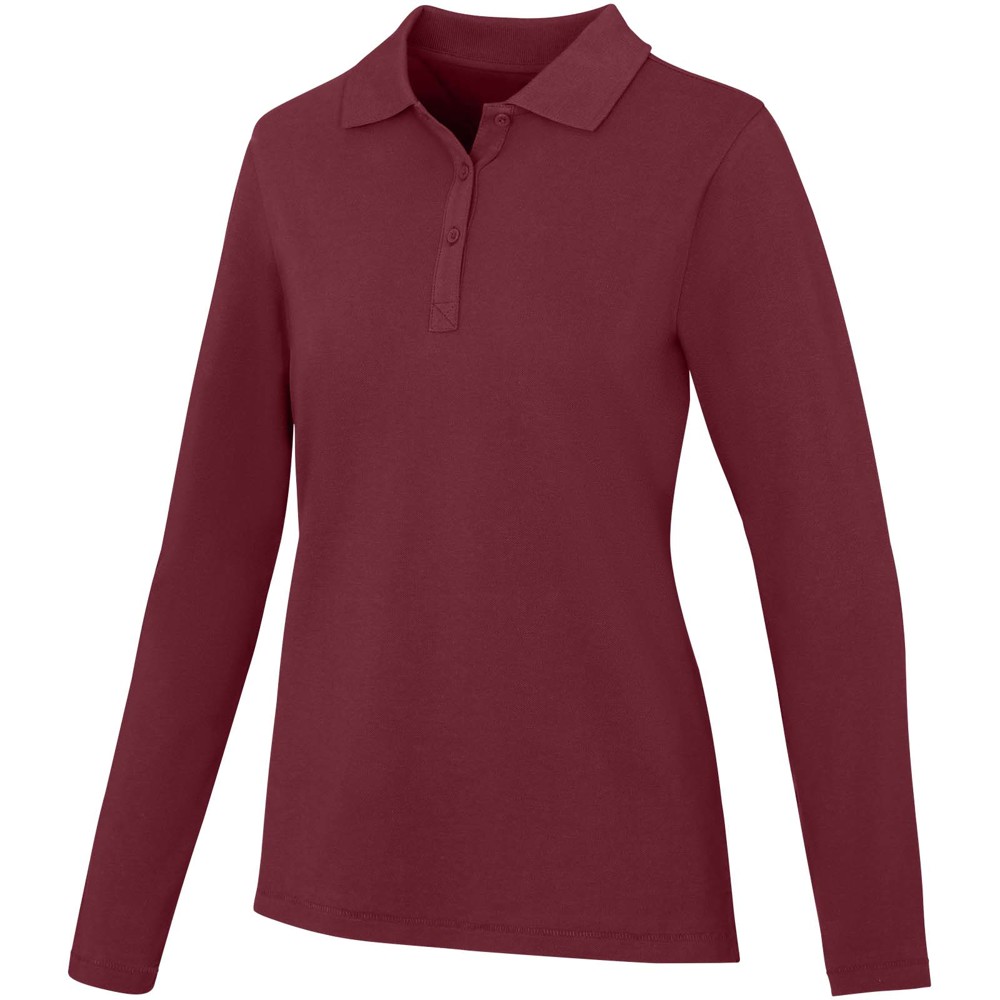 Calgary 180 g/m2 long sleeve women's polo - Deep Burgundy