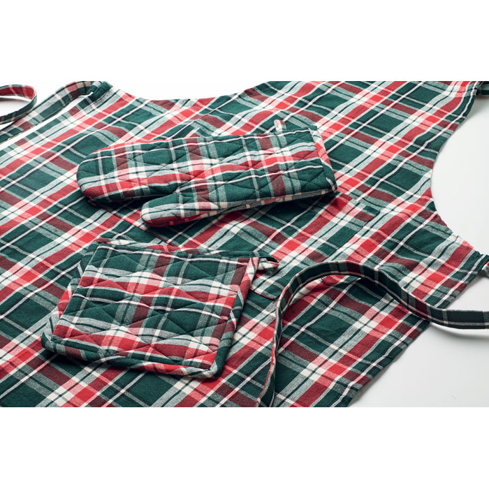 SANTAPRON - Chequered cotton kitchen set