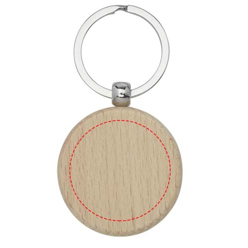 Giovanni beech wood round keychain