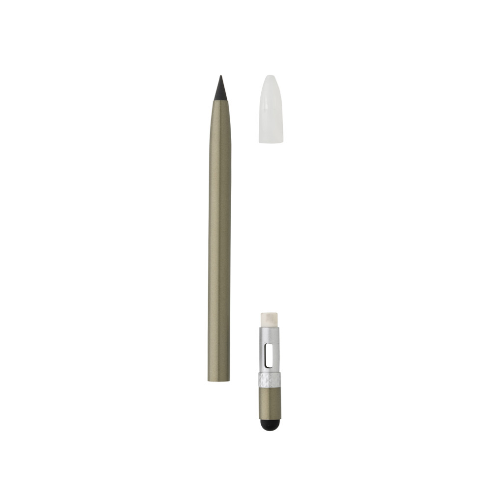 Aluminium inkless pen with eraser
