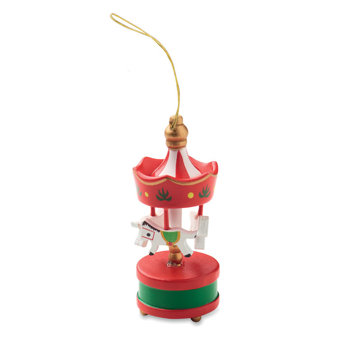 WHIRL - Wooden carousel ornament - Red