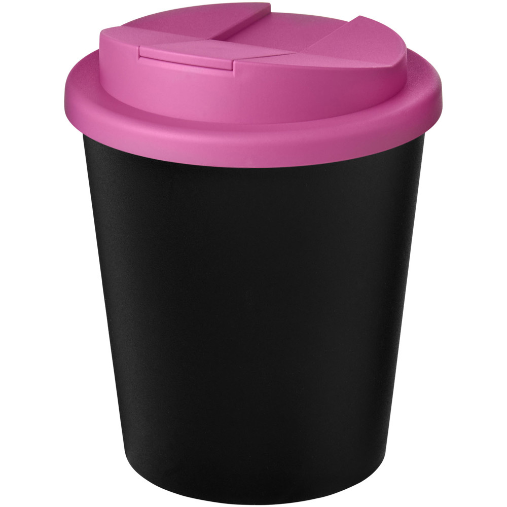 Americano® Espresso Eco 250 ml recycled tumbler with spill-proof lid - Black, Magenta