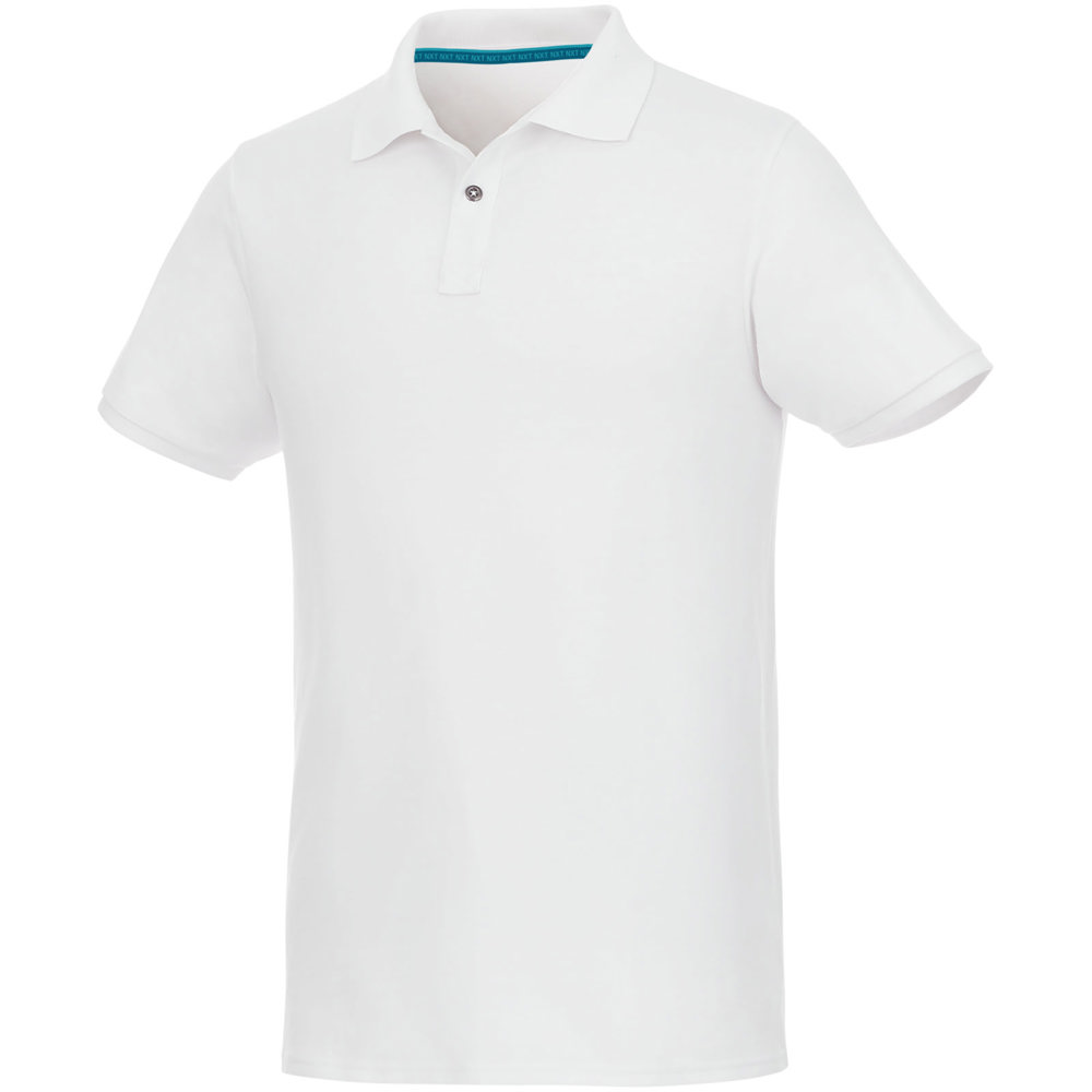 Beryl short sleeve men's organic recycled polo - White