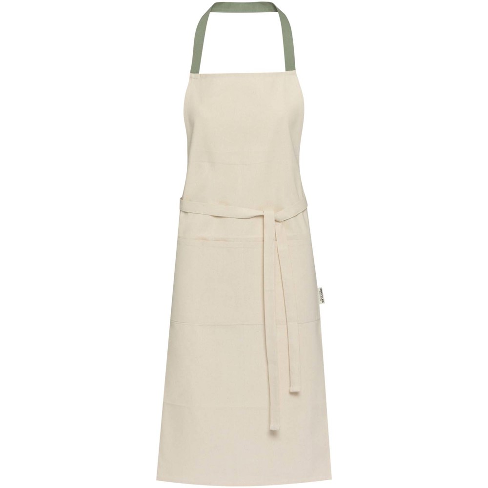 Nia 200 g/m² recycled cotton apron - Heather green