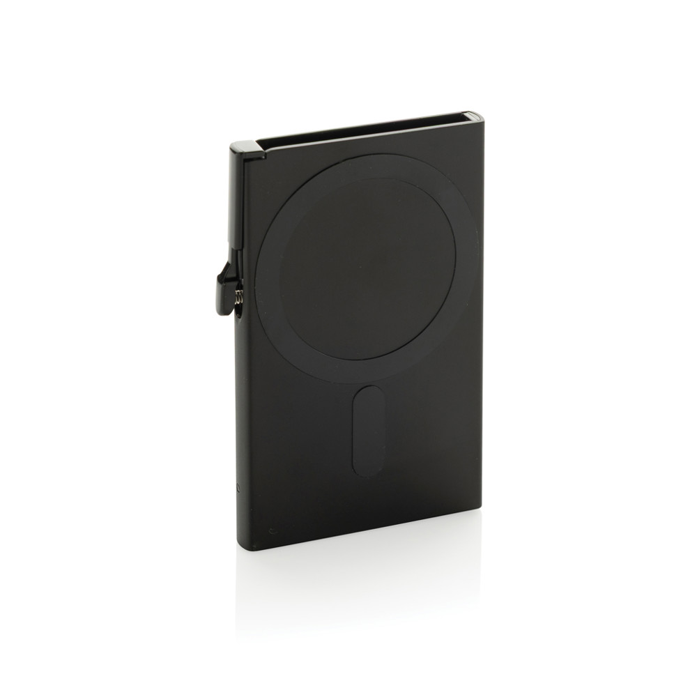 Standard aluminium RFID magnetic phone cardholder - black (± PMS Black)