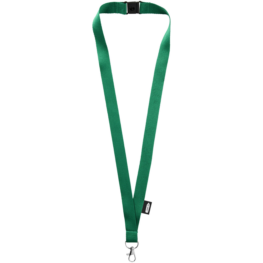 Tom recycled PET lanyard with breakaway closure - Green