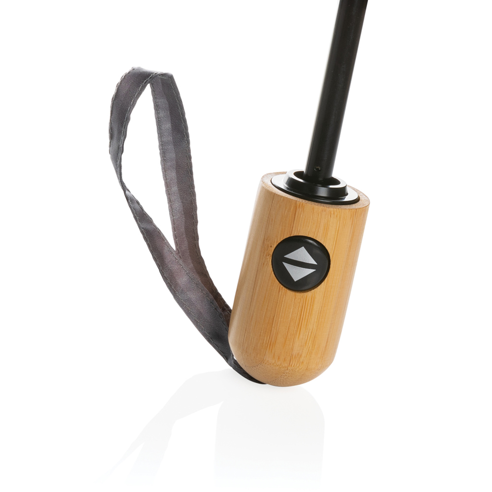 21" Impact AWARE™ RPET 190T bamboo auto open/close umbrella