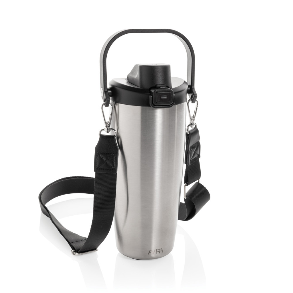 Avira Ayala RCS re-steel duosip lockable crossbody tumbler - silver (± PMS 428)
