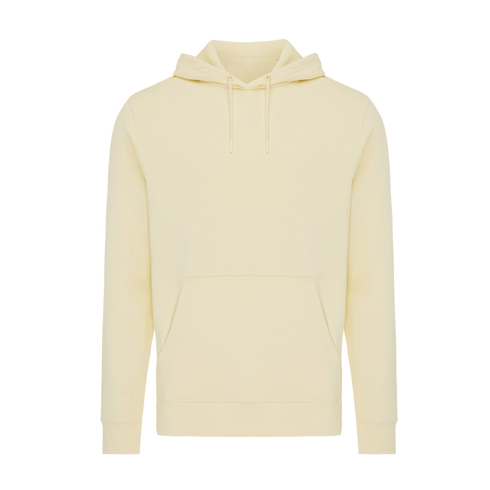 IQONIQ Rila lightweight recycled cotton hoodie - cream yellow (± PMS 12-0717 TCX)