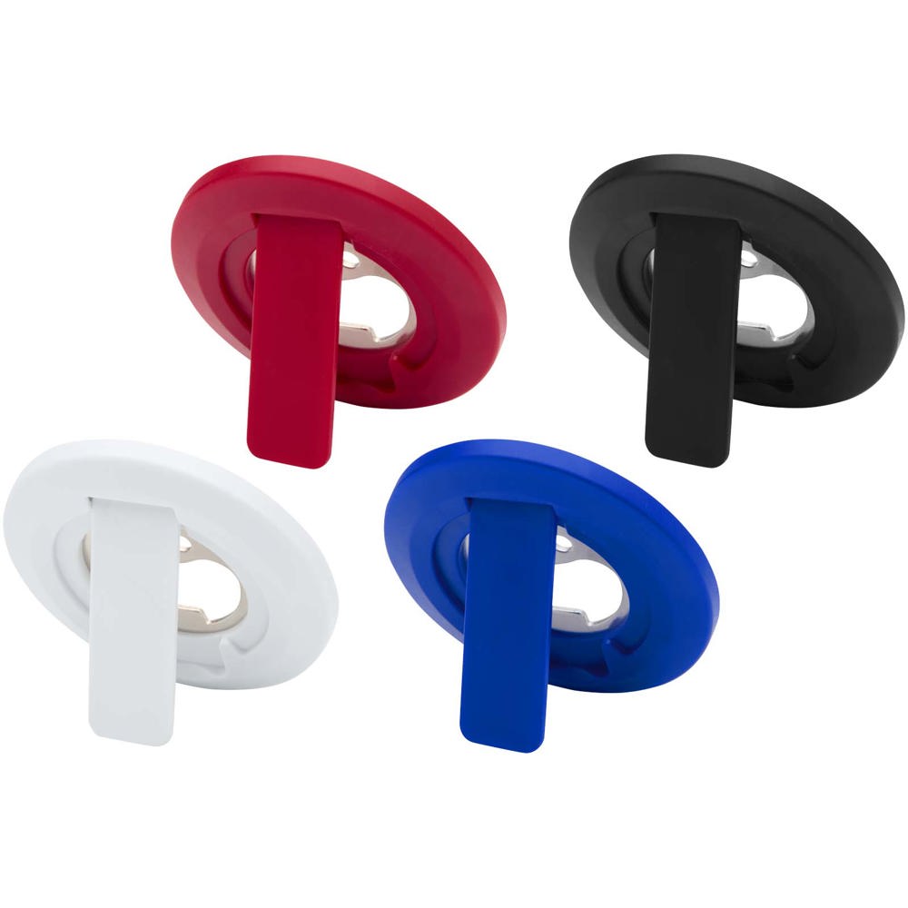 Ain recycled plastic magnetic phone stand with bottle opener 