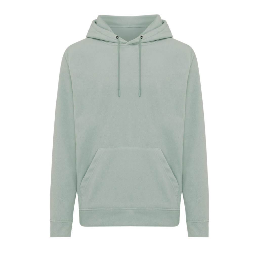 IQONIQ Trivor recycled polyester microfleece hoodie - iceberg green (± PMS 15-5205 TCX)