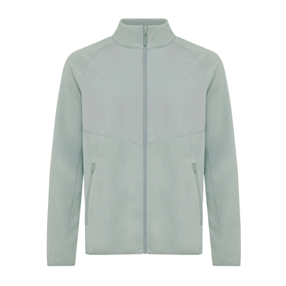 IQONIQ Talung recycled polyester microfleece zip through - iceberg green (± PMS 15-5205 TCX)