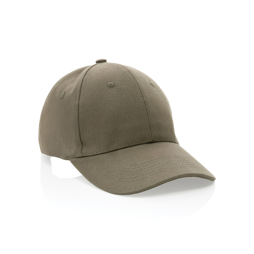 Impact 6 panel 280gr Recycled cotton cap with AWARE™ tracer - green (± PMS Green)