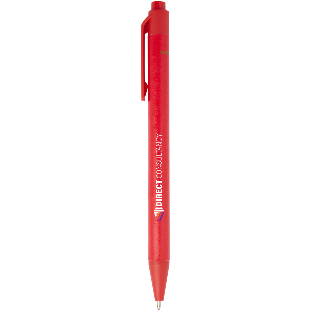 Chartik monochromatic recycled paper ballpoint pen with matte finish (black ink)
