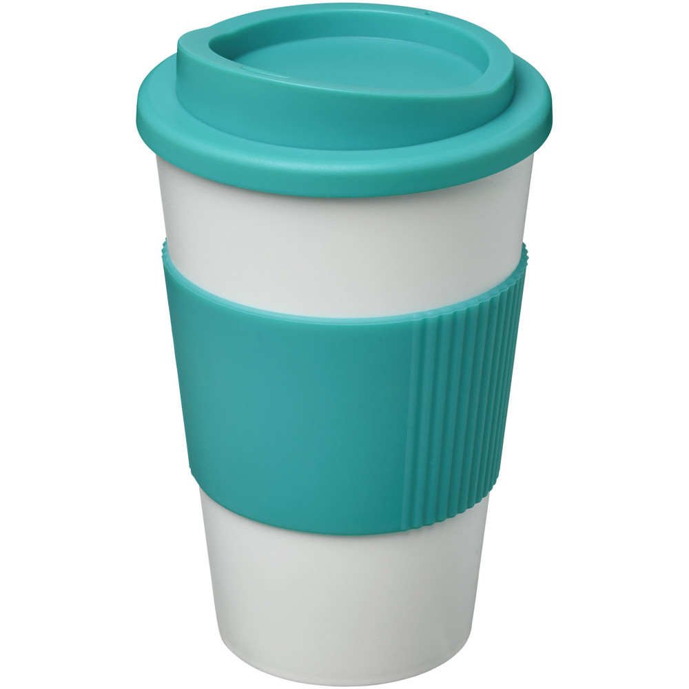 Americano® 350 ml insulated tumbler with grip - White, Aqua