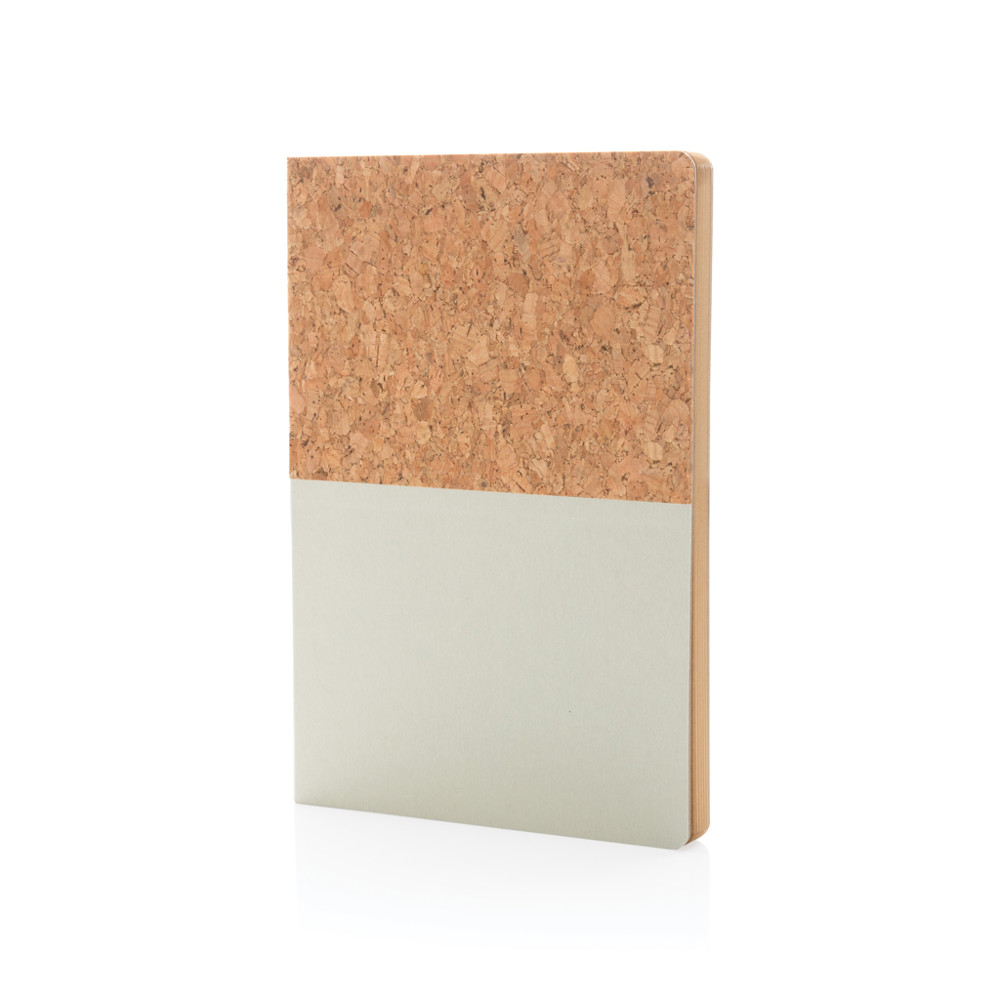 A5 cork & kraft notebook - off white (± PMS Mist white)