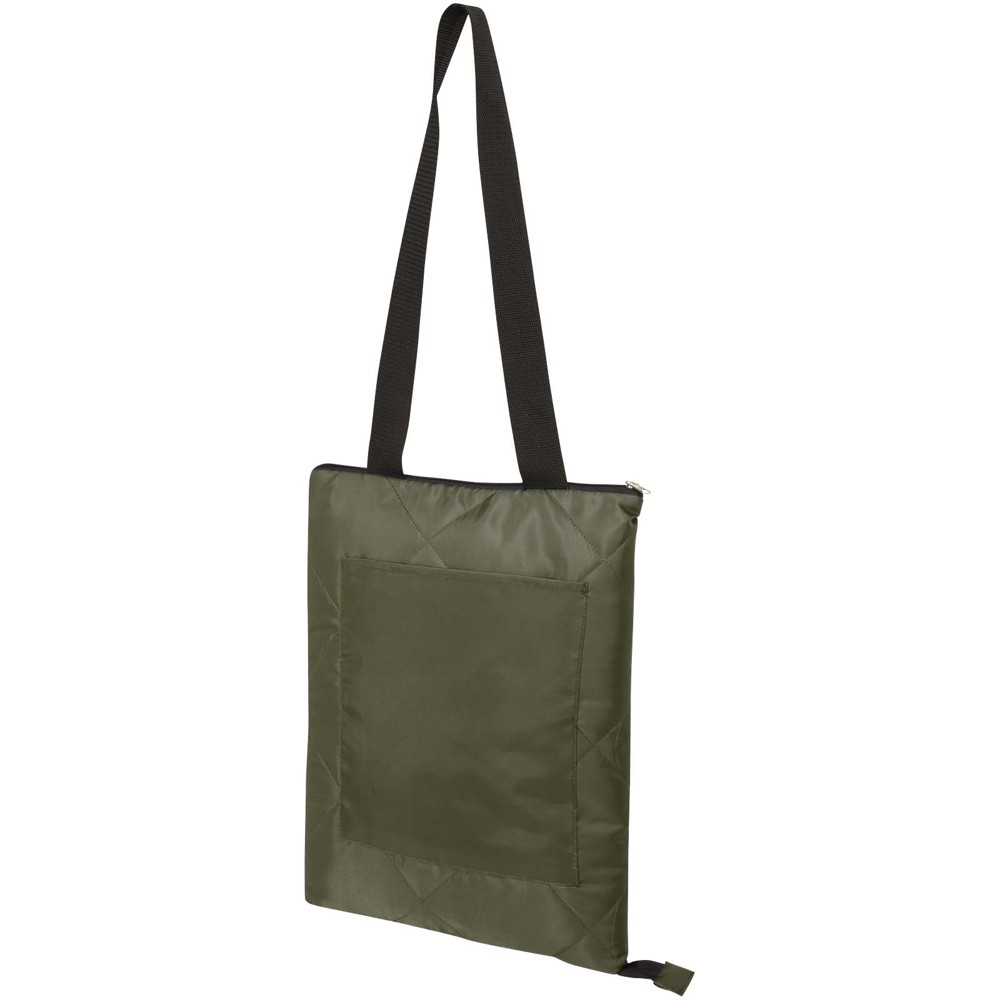 Clary GRS recycled polyester picnic blanket - Forest green