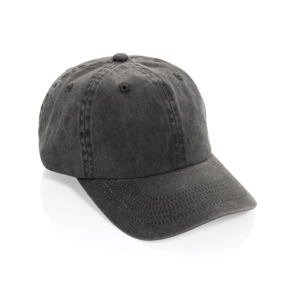BEAU AWARE™ Washed 6 panel 270gsm cotton twill cap - black (± PMS Black)