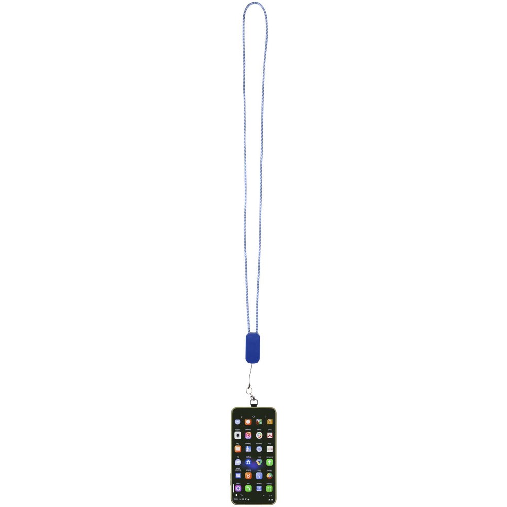 Anser recycled plastic smartphone lanyard with 27W 5-in-1 built-in cable