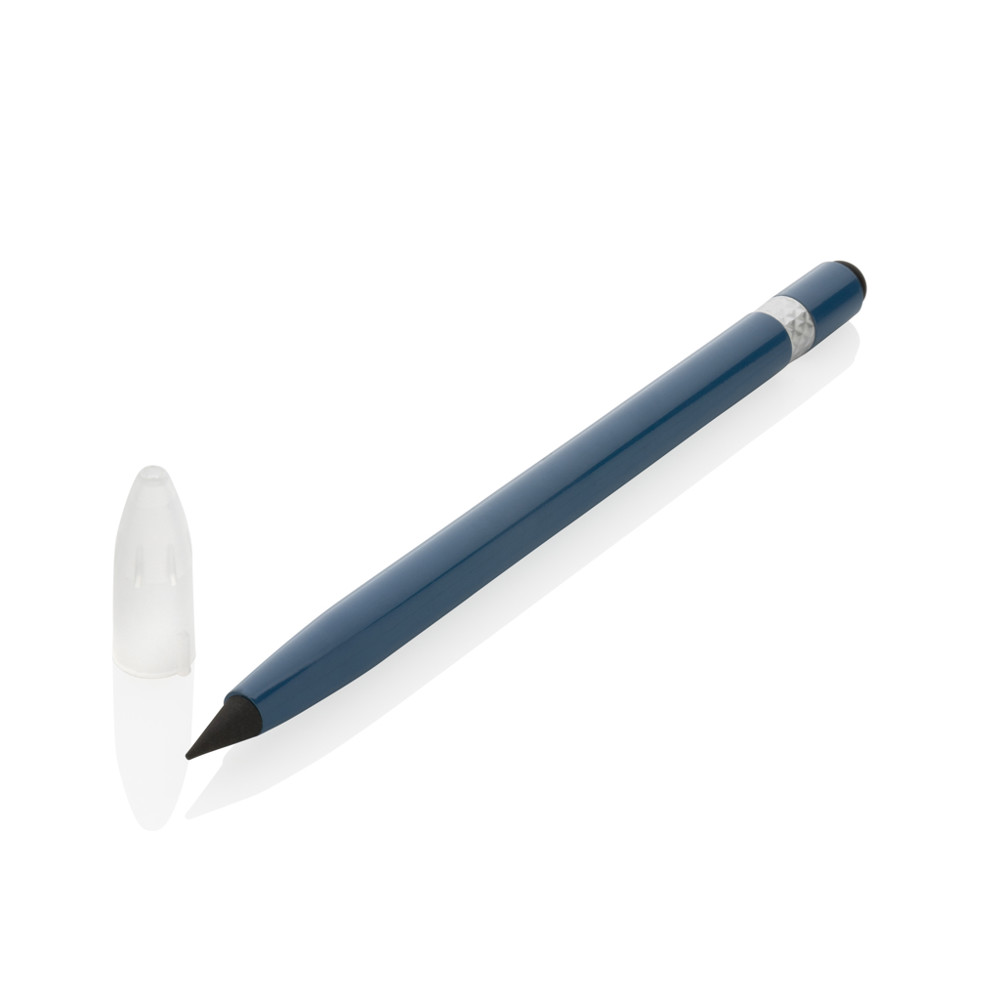Aluminium inkless pen with eraser - blue (± PMS 2160)