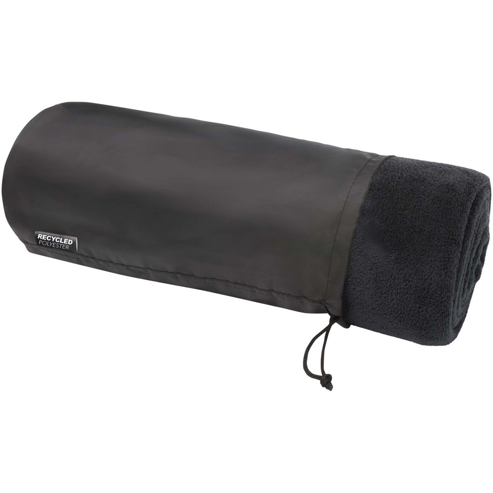 Lily GRS certified RPET coral fleece blanket - Black