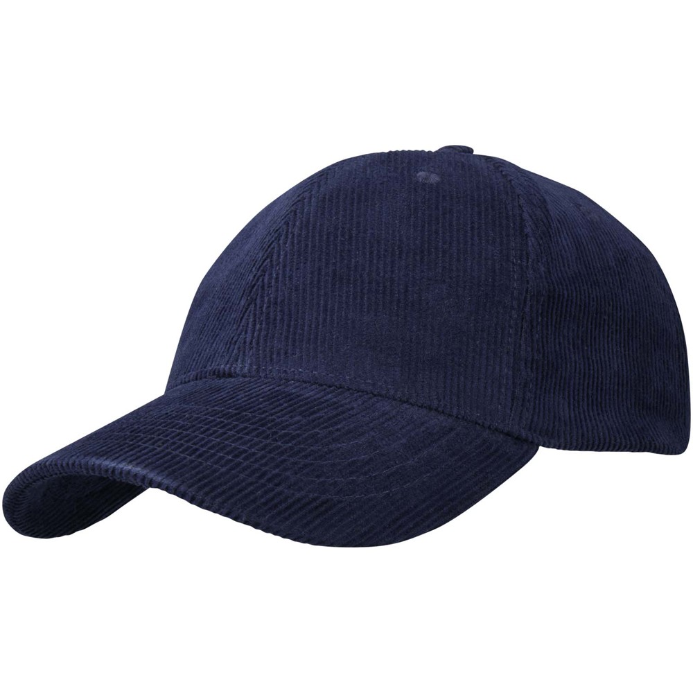 Hutton 6 panel 280 g/m² recycled corduroy cap - Navy