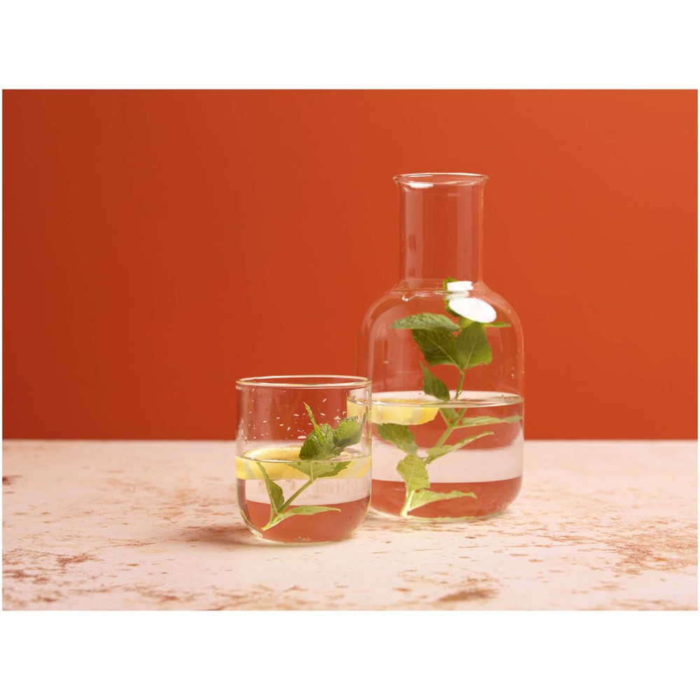 Amelie glass carafe and cup set with matt finish