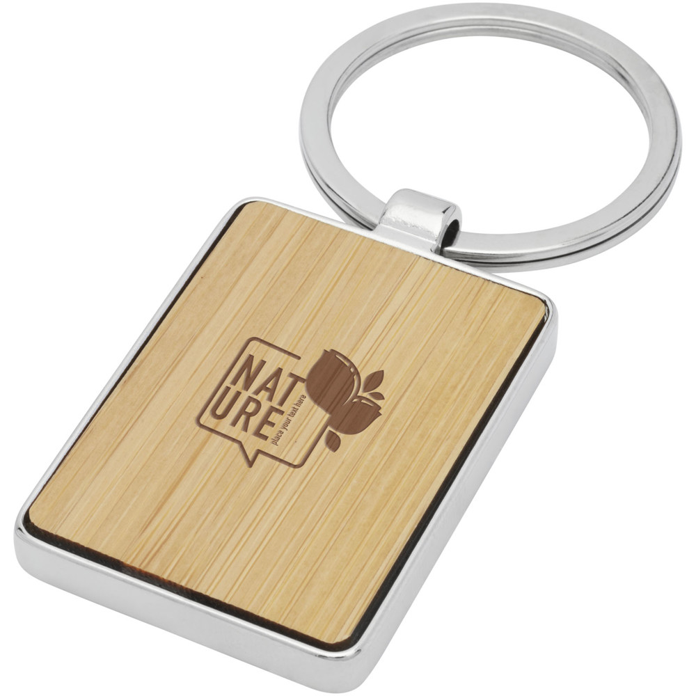 Neta bamboo rectangular keychain