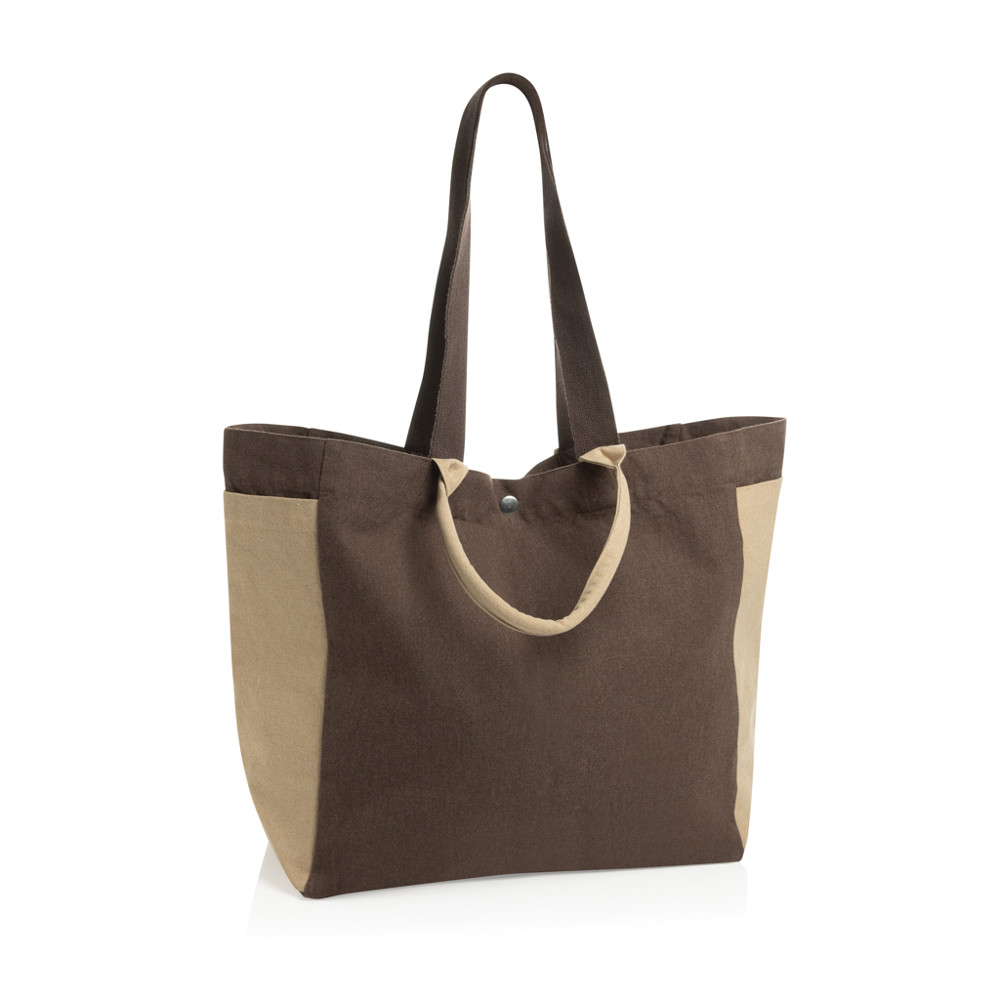 BEAU AWARE™ 400gsm recycled canvas all-round shopper - brown (± PMS brown)
