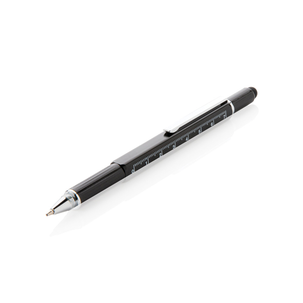 5-in-1 aluminium toolpen - black (± PMS Black)
