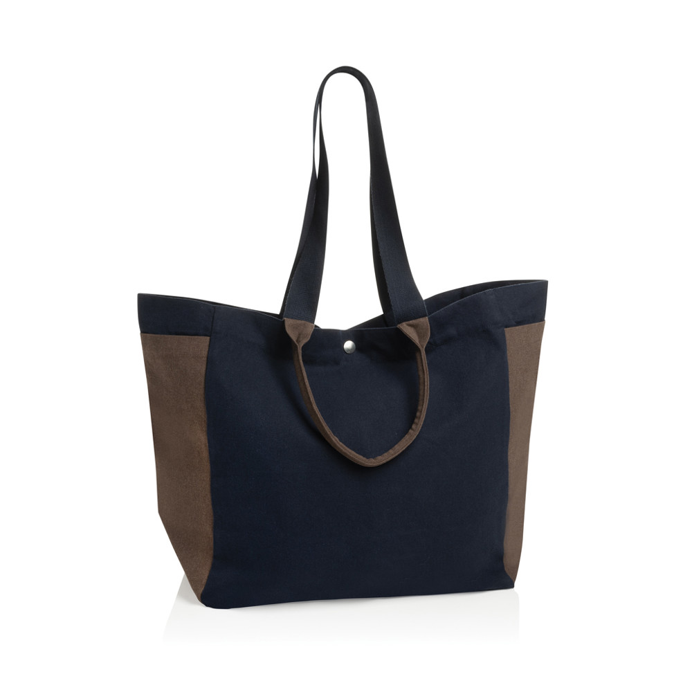 BEAU AWARE™ 400gsm recycled canvas all-round shopper - navy (± PMS navy)