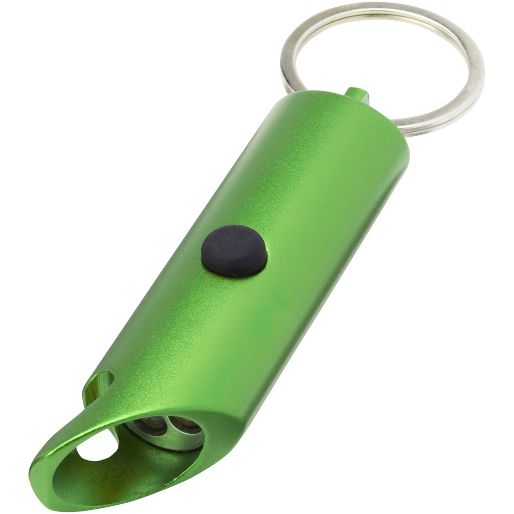 Flare RCS recycled aluminium IPX LED light and bottle opener with keychain