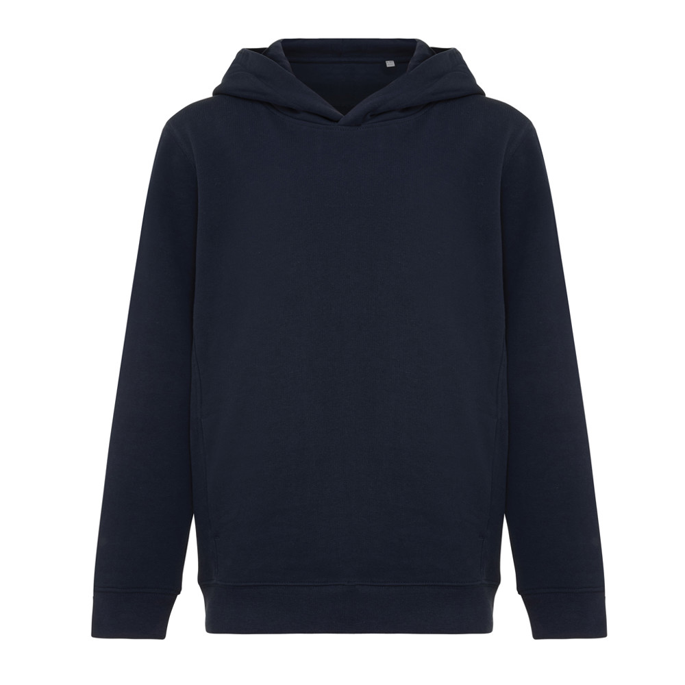 IQONIQ Yengo kids recycled cotton hoodie with sidepockets - navy (± PMS 19-3923TCX)