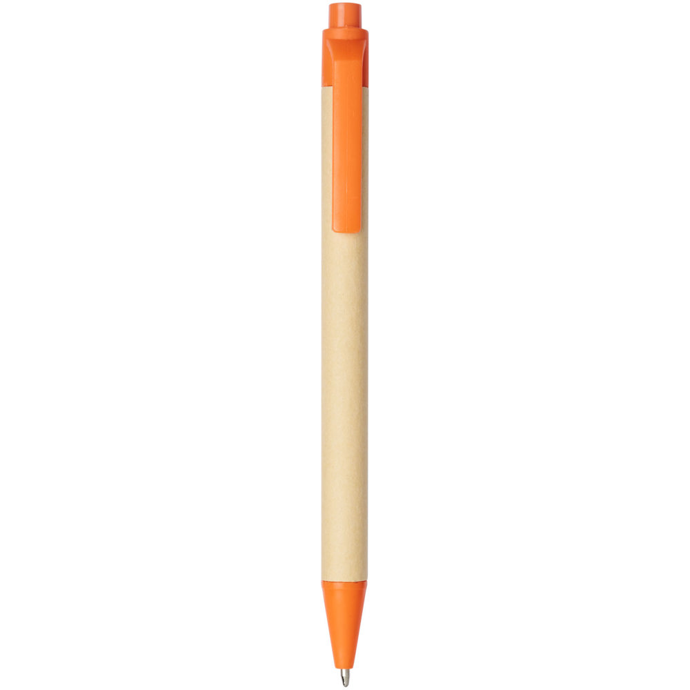 Berk recycled carton and corn plastic ballpoint pen (black ink) - Orange