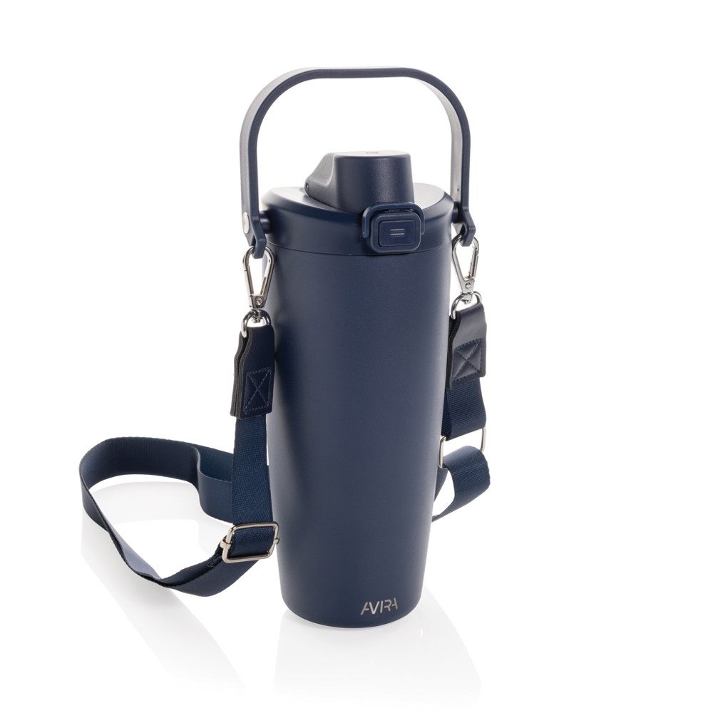 Avira Ayala RCS re-steel duosip lockable crossbody tumbler - navy (± PMS 2767C)