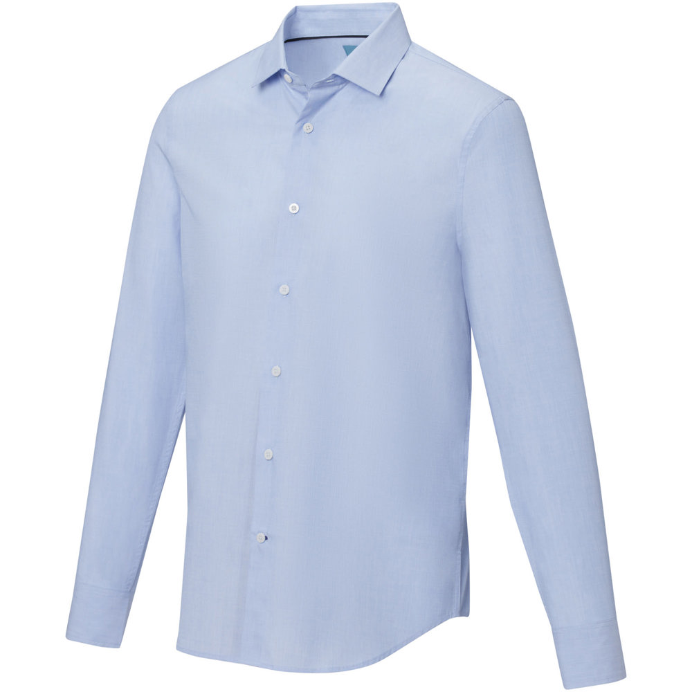Cuprite long sleeve men's organic shirt - Light blue