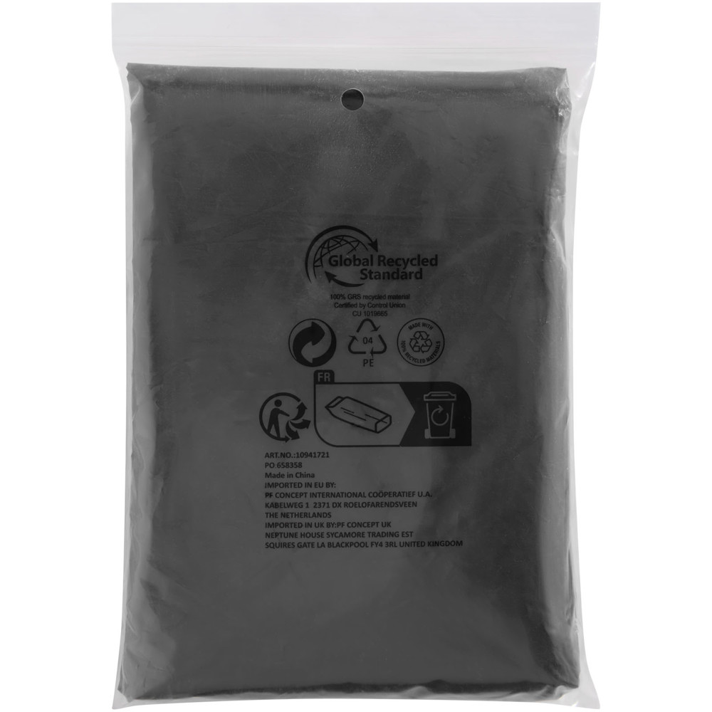 Mayan recycled plastic disposable rain poncho with storage pouch