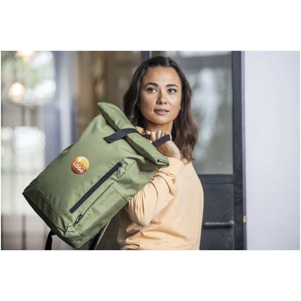 Byron 15.6" GRS RPET roll-top backpack 18L