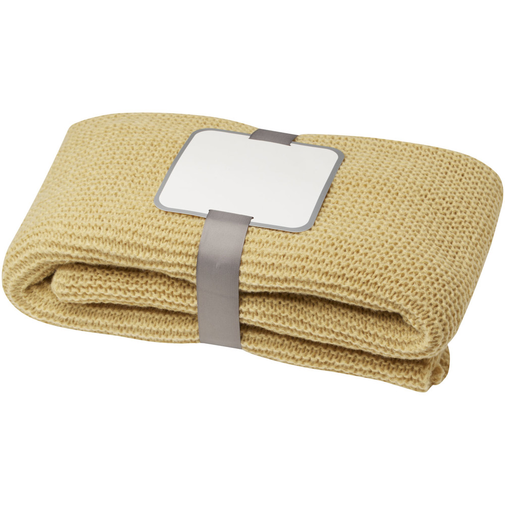 Suzy 150 x 120 cm GRS polyester knitted blanket - Beige