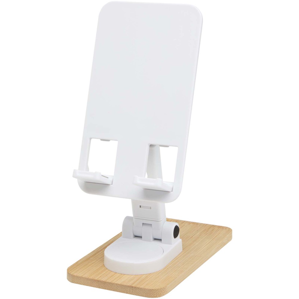 Alfirk recycled plastic foldeable desk phone stand with bamboo details
