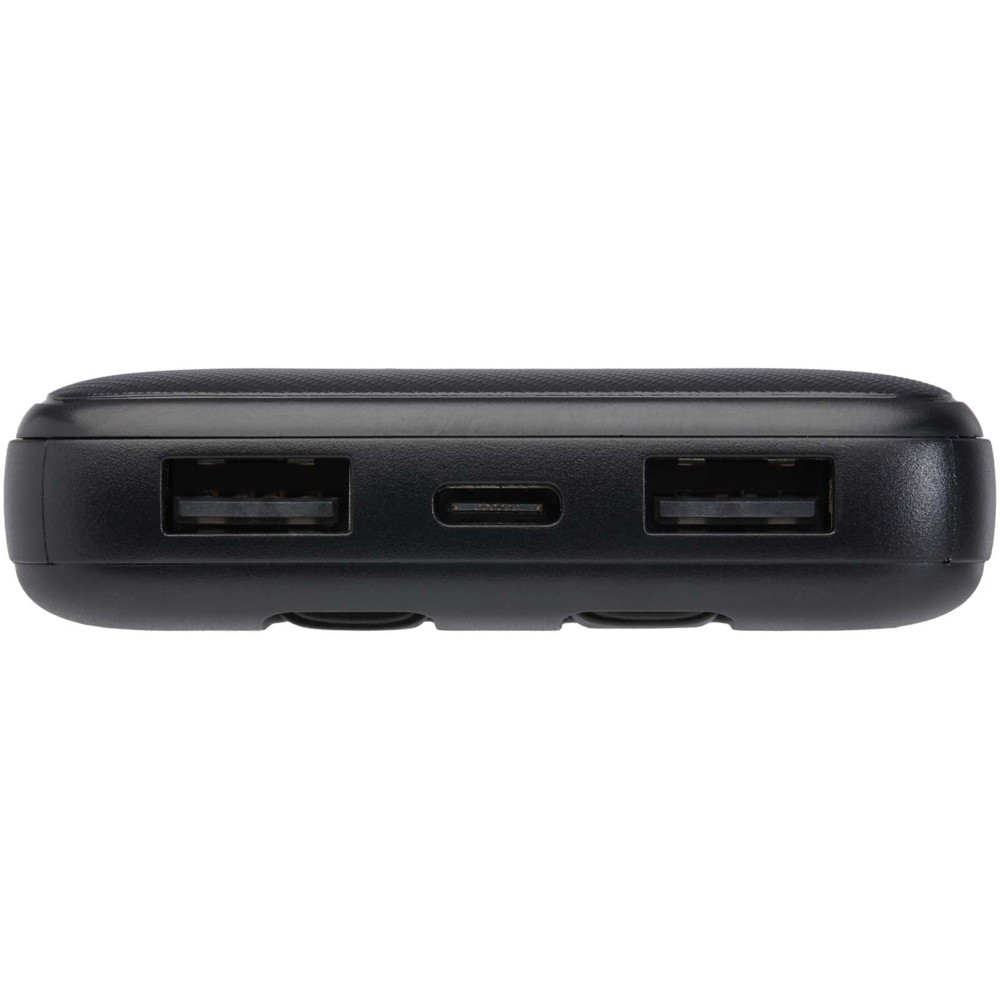 Adhil 10.000 mAh 10W recycled plastic power bank with 2 built-in cables