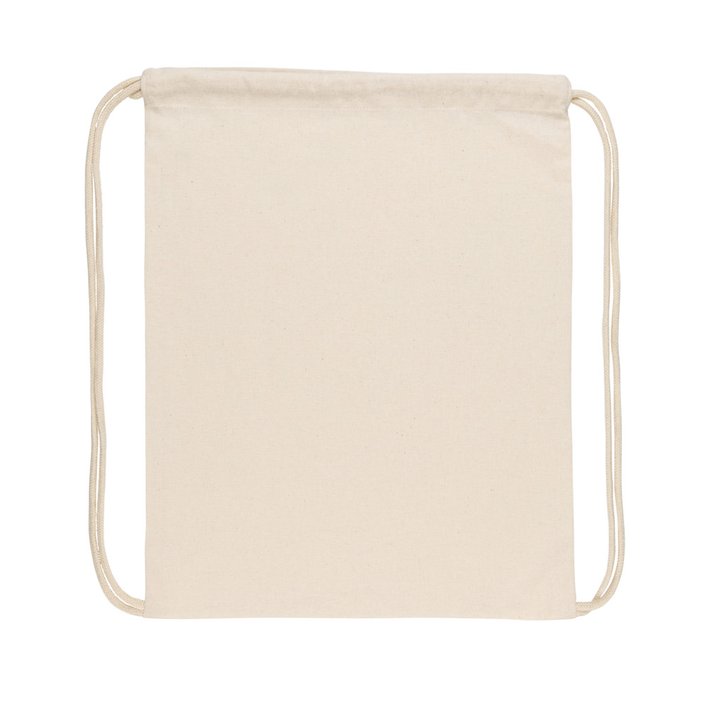 Impact AWARE™ recycled cotton drawstring backpack 145g